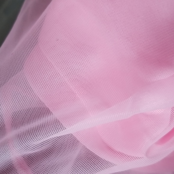 60s Pink Chiffon Baby Doll Night Gown - Picture 6 of 7